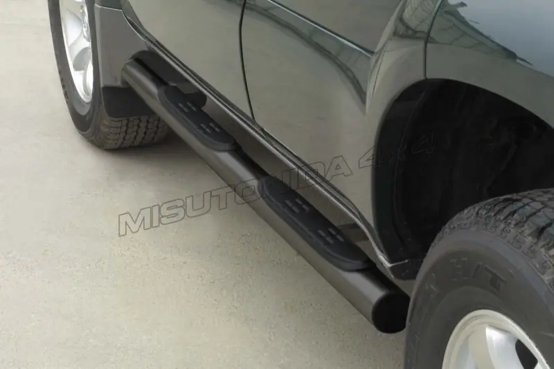 Grand Pedana side steps with plastic treads ø76, black — Toyota Land Cruiser 120 (2003–2009)