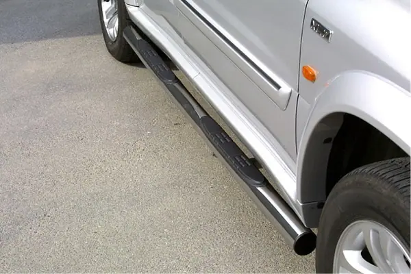 Grand Pedana side steps with plastic treads ø76, mirror polished — Suzuki Grand Vitara XL-7 (2005–2008)