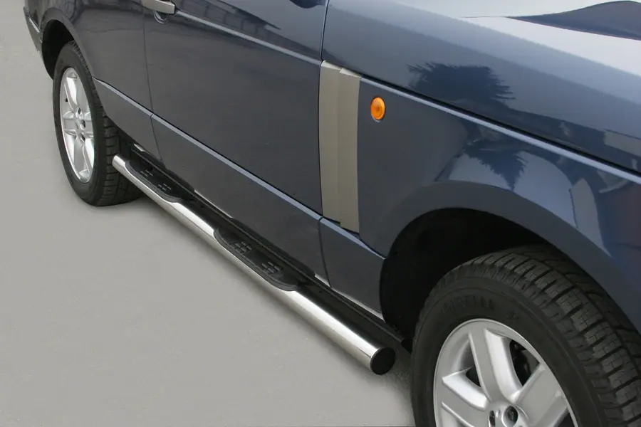 Grand Pedana side steps with plastic treads ø76, mirror polished — Land Rover Range Rover (2005–2008)