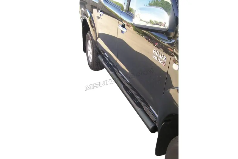 Grand Pedana side steps with plastic treads ø76, black — Toyota Hilux (2005–2011)