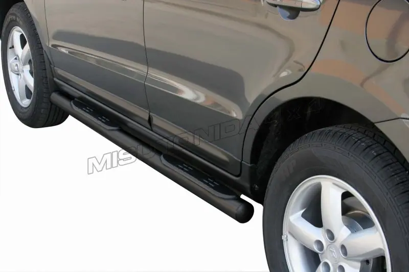 Grand Pedana side steps with plastic treads ø76, black — Hyundai Santa Fe (2006–2010)
