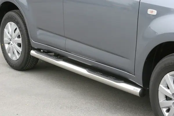 Grand Pedana side steps with plastic treads ø76, mirror polished — Daihatsu Terios (2006–2009)