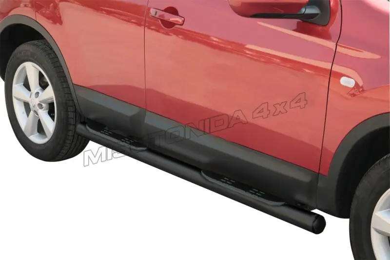 Grand Pedana side steps with plastic treads ø76, black — Nissan Qashqai (2007–2010)