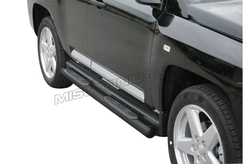 Пороги Grand Pedana с пластиковыми накладками ø76, чёрная — Jeep Compass (2007–2010)