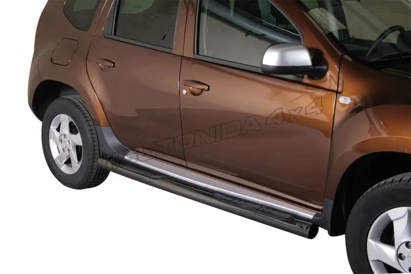Grand Pedana side steps with plastic treads ø76, black — Dacia Duster (2010–2017)