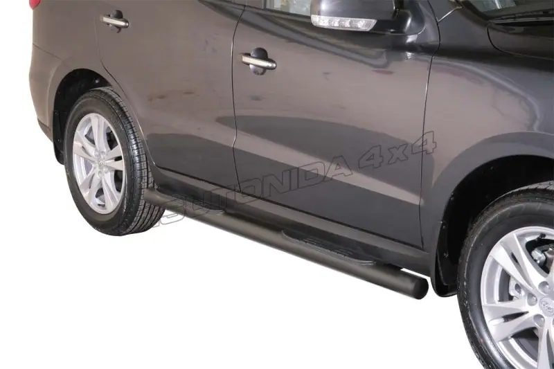 Grand Pedana side steps with plastic treads ø76, black — Hyundai Santa Fe (2010–2012)