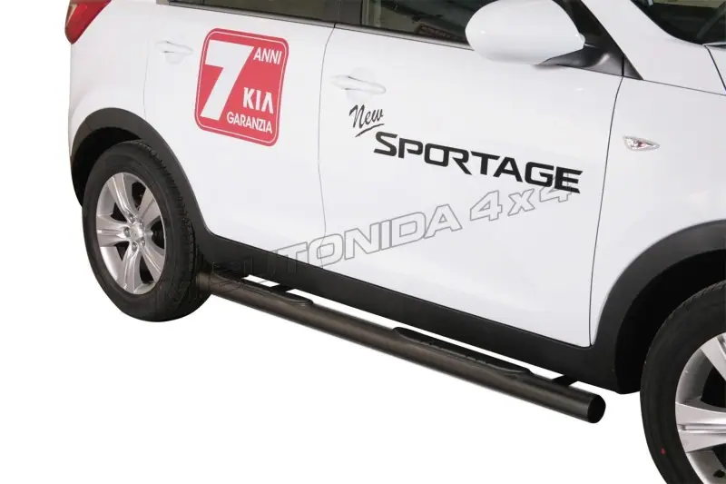 Grand Pedana side steps with plastic treads ø76, black — Kia Sportage (2010–2015)