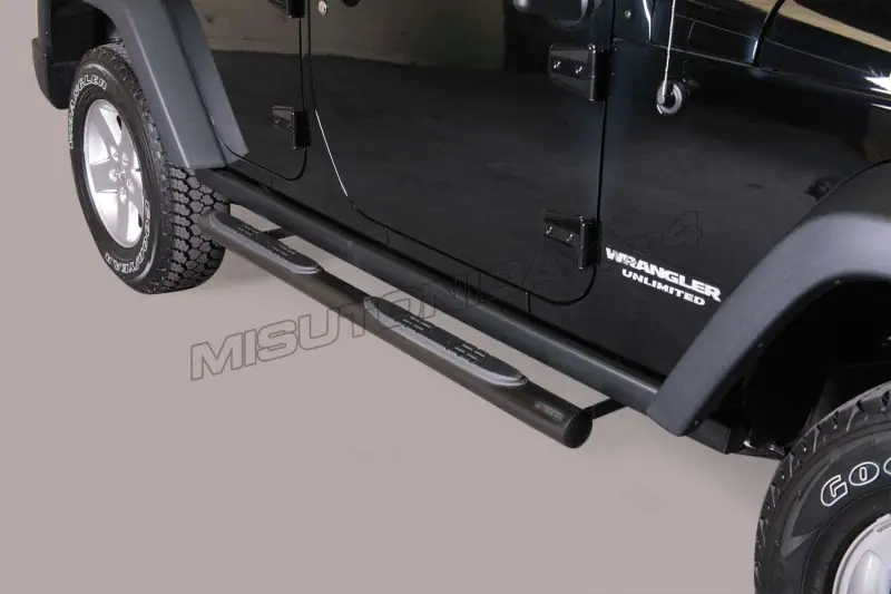 Grand Pedana side steps with plastic treads ø76, black — Jeep Wrangler (2011–)