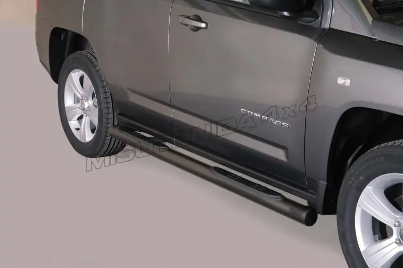 Grand Pedana side steps with plastic treads ø76, black — Jeep Compass (2011–2016)