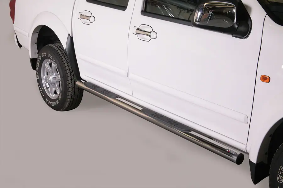 Grand Pedana side steps with plastic treads ø76, mirror polished — Great Wall Steed (2011–)