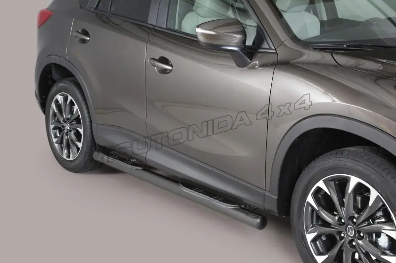 Grand Pedana side steps with plastic treads ø76, black — Mazda CX-5 (2015–2016)