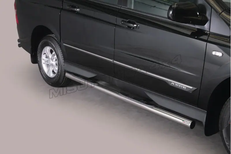 Grand Pedana side steps with plastic treads øovaal, mirror polished — SsangYong Actyon Sports (2012–)