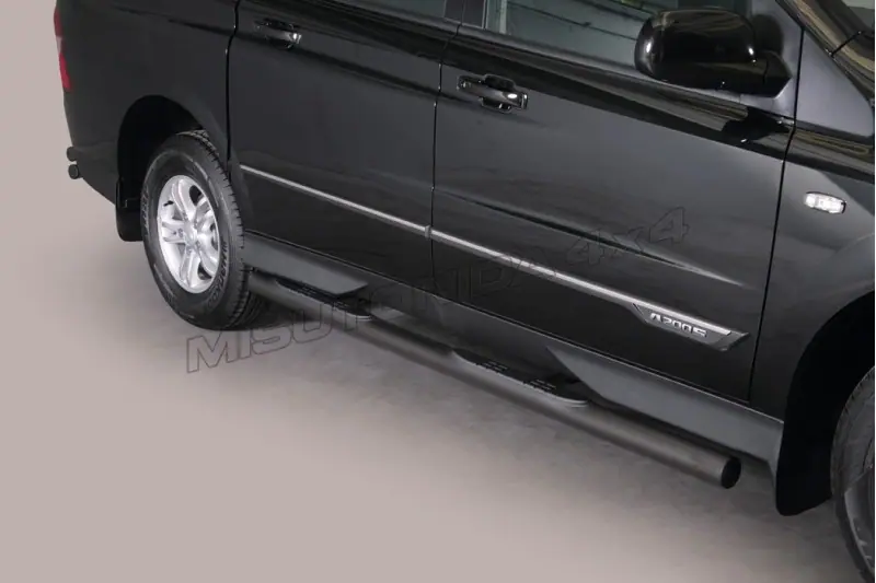 Grand Pedana side steps with plastic treads øovaal, black — SsangYong Actyon Sports (2012–)