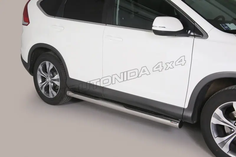Grand Pedana side steps with plastic treads ø76, mirror polished — Honda CR-V (2012–2015)