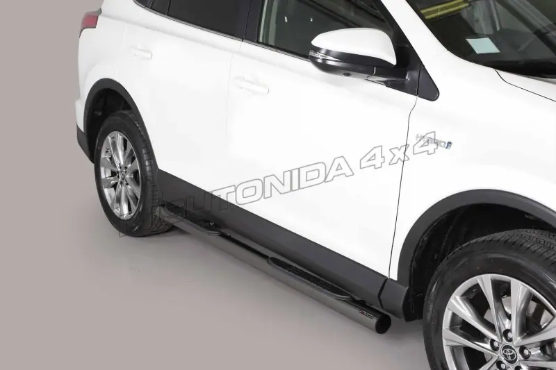 Grand Pedana side steps with plastic treads ø76, black — Toyota RAV4 (2013–2016)