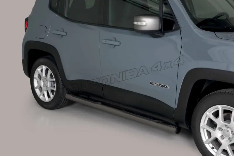 Grand Pedana side steps with plastic treads ø76, black — Jeep Renegade (2014–2018)