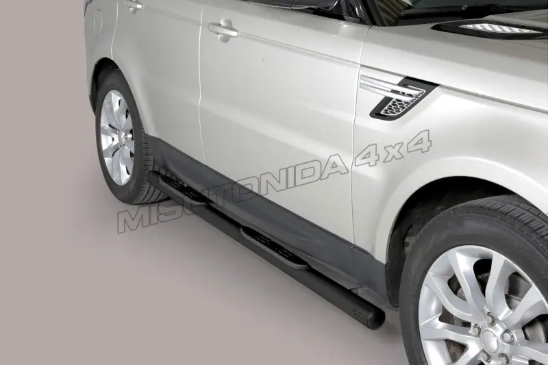 Пороги Grand Pedana с пластиковыми накладками ø76, чёрная — Land Rover Range Rover Sport (2014–2017)