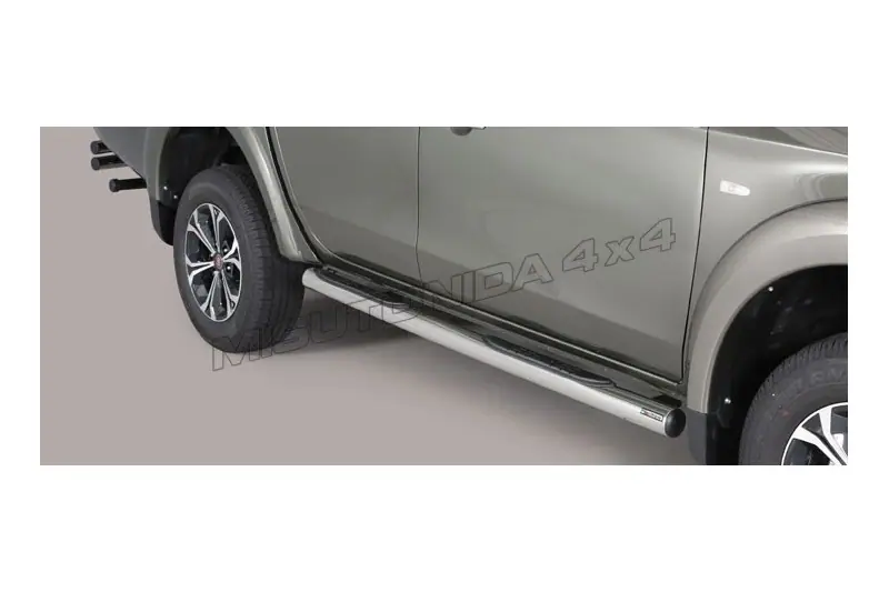 Grand Pedana side steps with plastic treads ø76, mirror polished — Fiat Fullback (2015–)