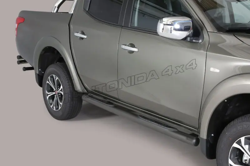 Grand Pedana side steps with plastic treads ø76, black — Fiat Fullback (2015–)
