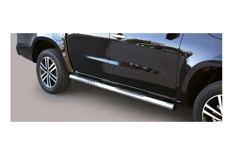 Grand Pedana side steps with plastic treads ø76, mirror polished — Mercedes-Benz X-Class (2017–)
