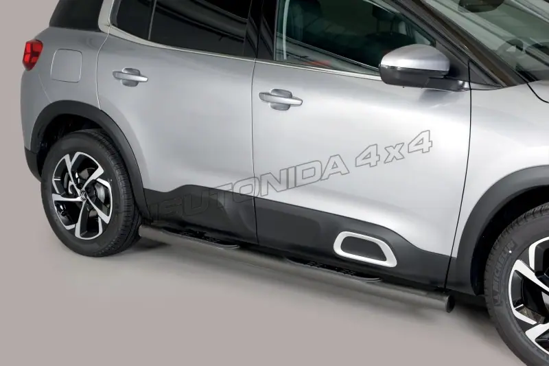 Пороги Grand Pedana с пластиковыми накладками ø76, чёрная — Citroën C5 Aircross (2019–)