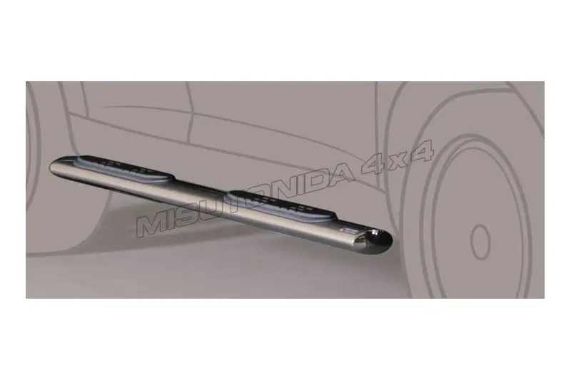 Oval Grand Pedana side steps with plastic treads øovaal, mirror polished — Mazda BT-50 (2007–2009)