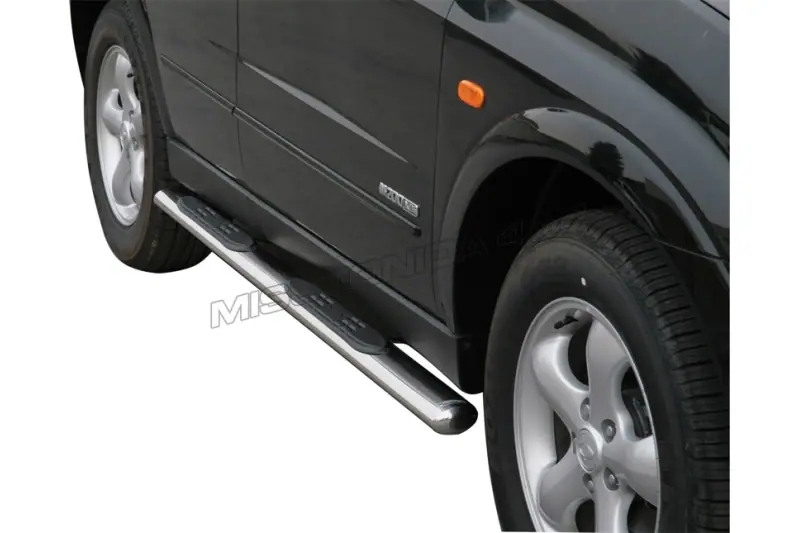 Oval Grand Pedana side steps with plastic treads øovaal, mirror polished — SsangYong Kyron (2007–)