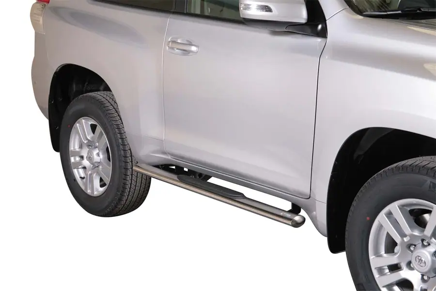Oval Grand Pedana side steps with plastic treads øovaal, mirror polished — Toyota Land Cruiser 150 (2010–2013)