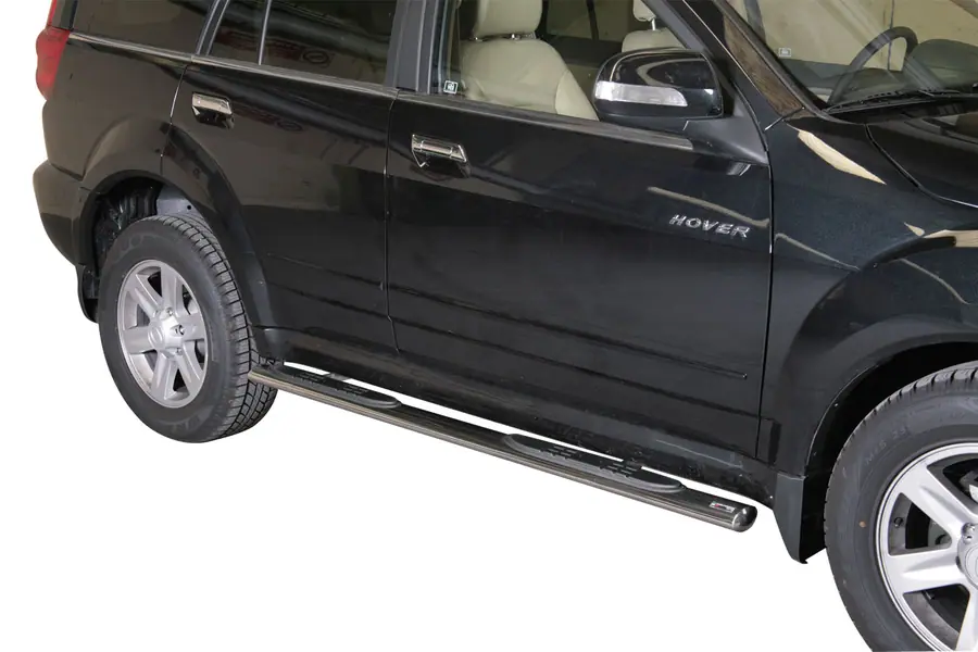 Oval Grand Pedana side steps with plastic treads øovaal, mirror polished — Great Wall Hover 10 (2010–)