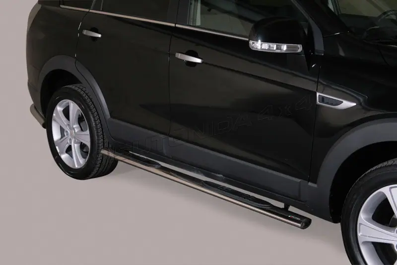 Овальные пороги Grand Pedana с пластиковыми накладками øovaal, полированная — Chevrolet Captiva (2011–)