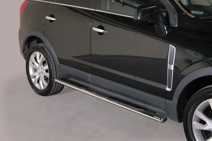 Oval Grand Pedana side steps with plastic treads øovaal, mirror polished — Opel Antara (2011–)