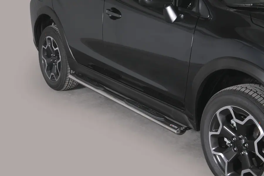Овальные пороги Grand Pedana с пластиковыми накладками øovaal, полированная — Subaru XV (2012–)