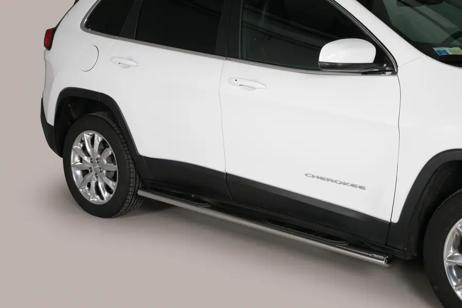 Oval Grand Pedana side steps with plastic treads øovaal, mirror polished — Jeep Cherokee (2014–)