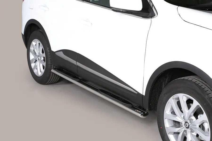 Oval Grand Pedana side steps with plastic treads øovaal, mirror polished — Renault Kadjar (2016–)
