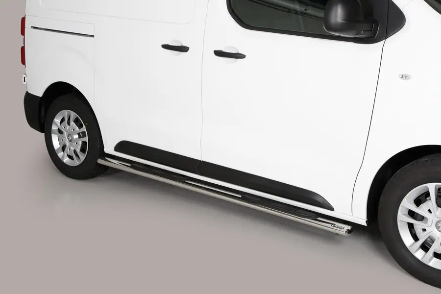 Овальные пороги Grand Pedana с пластиковыми накладками øovaal, полированная — Peugeot Expert (2016–)