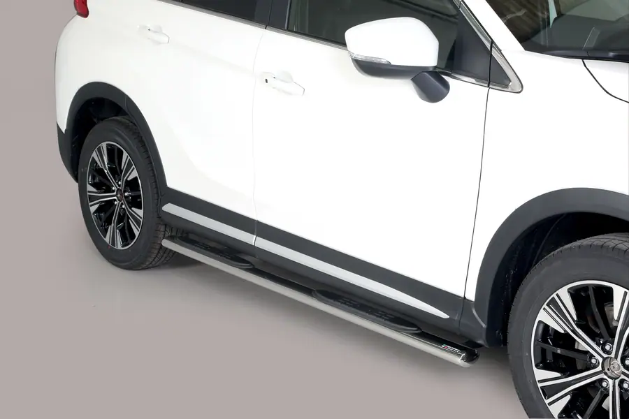 Овальные пороги Grand Pedana с пластиковыми накладками øovaal, полированная — Mitsubishi Eclipse Cross (2017–)