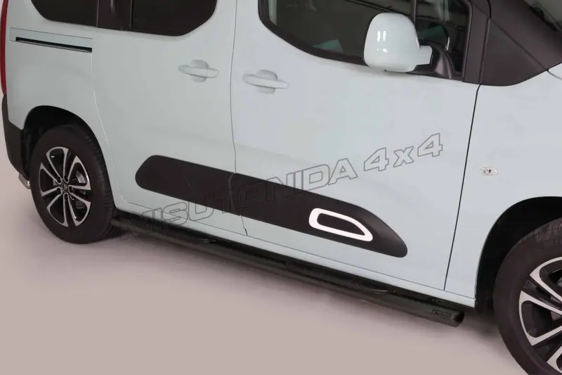 Овальные пороги Grand Pedana с пластиковыми накладками øovaal, чёрная — Citroën Berlingo Van (2019–)