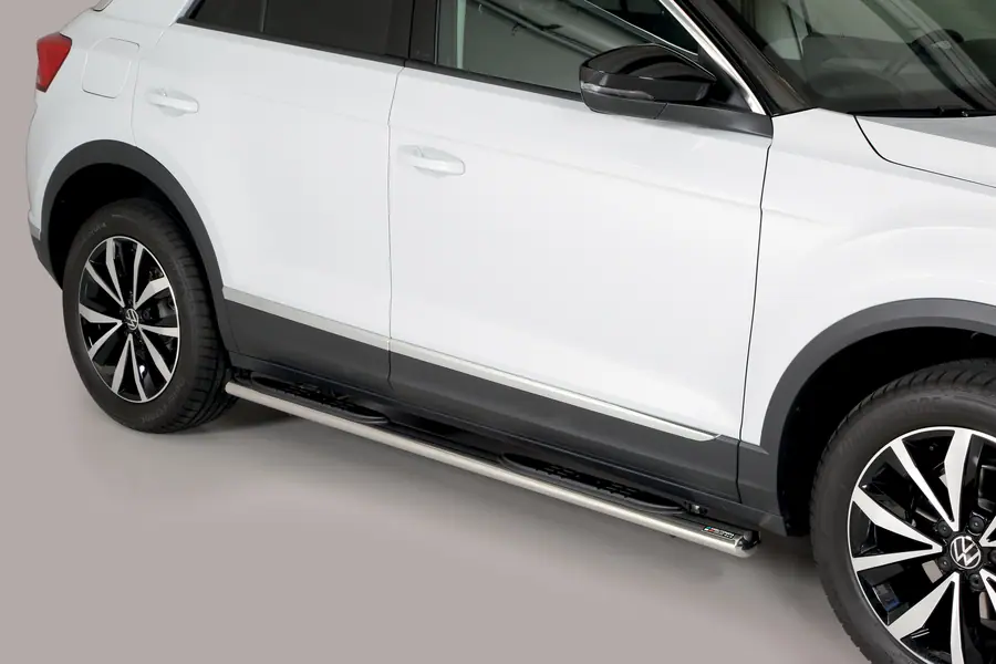 Oval Grand Pedana side steps with plastic treads øovaal, mirror polished — Volkswagen T-Roc (2017–)