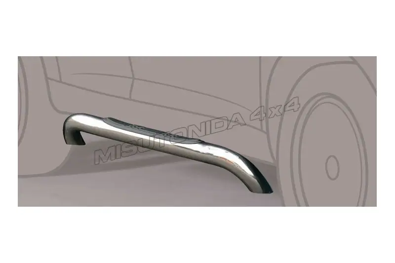 Long radial Grand Pedana side steps ø76, mirror polished — Mitsubishi Pajero (2007–2014)