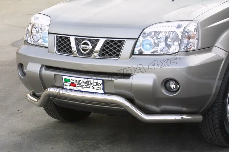Large front bar ø63, mirror polished — Nissan X-Trail (2004–2007)