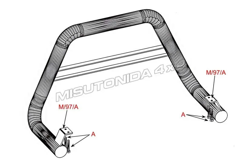 Medium bar ø63, black — Mazda B2500 (1997–1998)