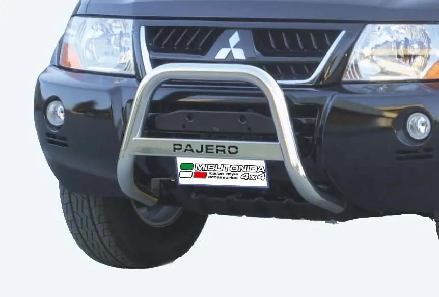 Medium bar, engraved ø63, mirror polished — Mitsubishi Pajero (2003–2006)