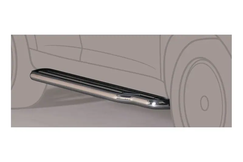 Long side steps ø50, mirror polished — Nissan King Cab (1991–1997)