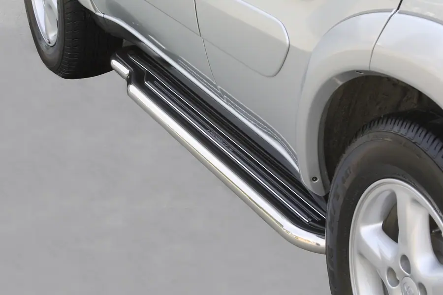 Long side steps ø50, mirror polished — Toyota RAV4 (2006–2010)