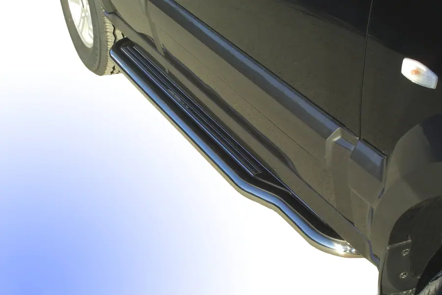 Long side steps ø50, mirror polished — Kia Sorento (2002–2006)