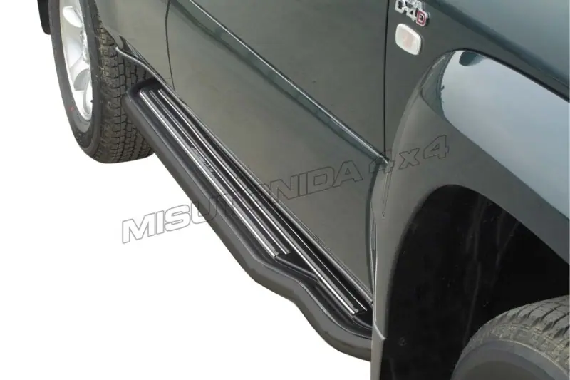 Long side steps ø50, black — Toyota Land Cruiser 120 (2003–2009)
