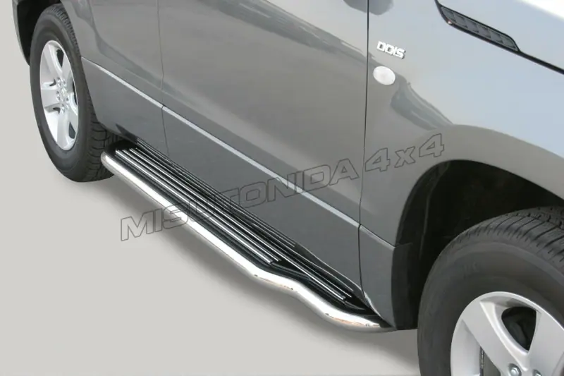 Long side steps ø50, mirror polished — Suzuki Grand Vitara (2005–2008)