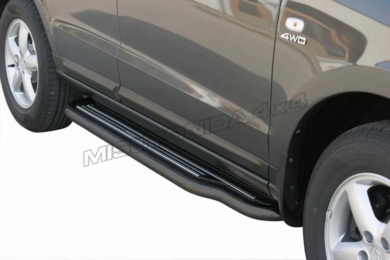 Long side steps ø50, black — Hyundai Santa Fe (2006–2010)