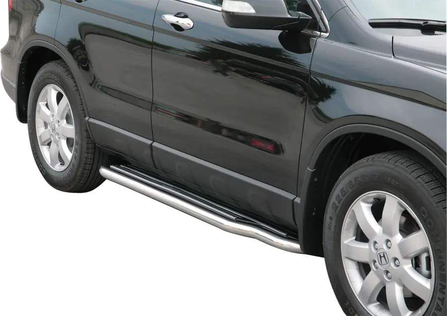 Пороги длинные ø50, полированная — Honda CR-V (2007–2009)