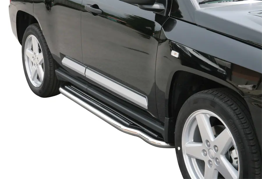 Пороги длинные ø50, полированная — Jeep Compass (2007–2010)